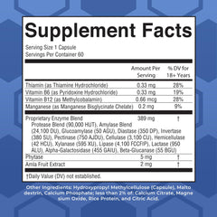 MaryRuth Organics Ultra Digestive Enzymes capsules pouring support premeal digestion.