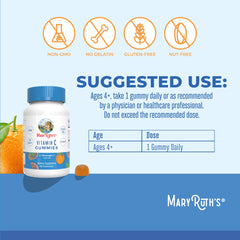 MaryRuth Organics Vitamin C Gummies pack shot showing 60-count bottle for 2-month supply