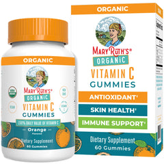 MaryRuth Organics Vitamin C Gummies bottle with orange flavor for daily immune support.