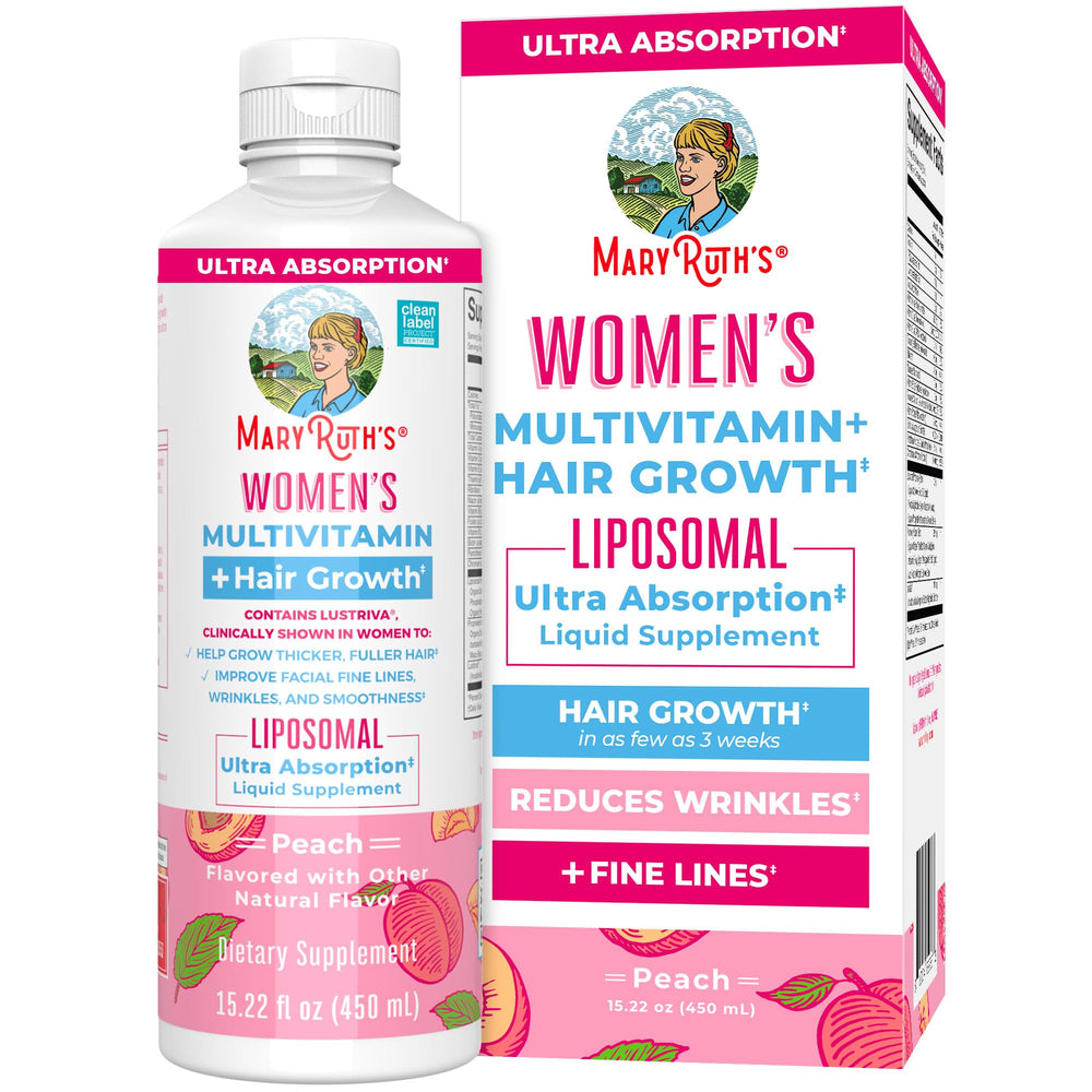 MaryRuth Organics Lustriva bottle for hair growth support