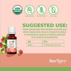 MaryRuth Organics Women's Probiotic Liquid Drops raspberry flavor bottle
