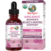 MaryRuth Organics Women's Wellness Drops bottle with label highlighting herbal ingredients for menstrual support