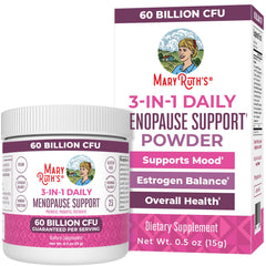 MaryRuth's 3-in-1 menopause probiotic powder tube for effortless daily support.
