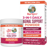 MaryRuth's 3-in-1 probiotics bottle shows vegan formula for vaginal and gut health