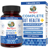 MaryRuth's Complete Gut Health+ bottle front highlights vegan probiotic blend for gut balance
