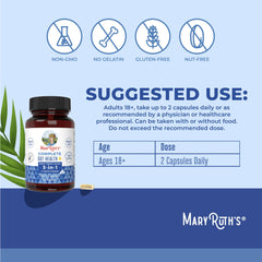 MaryRuth's Complete Gut Health+ capsules pouring to illustrate easy daily dosage