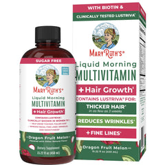 MaryRuth's Liquid Multivitamin Hair Growth bottle for daily use supporting thicker hair.