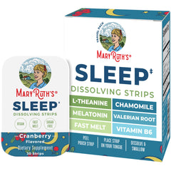 MaryRuth's Sleep Dissolving Strip on tongue for convenient use