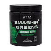 MASF Smashin' Greens organic blend bottle shows NSF-certified safety for daily energy and immunity support.