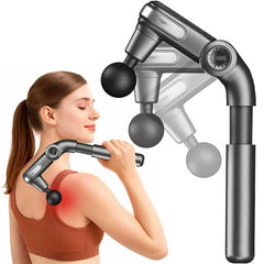 MASGEDRIX foldable massage gun with retractable handle reaches the back.