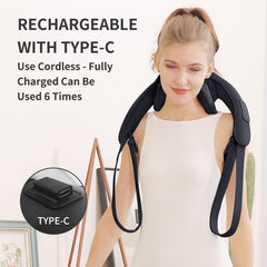 MASGRE neck massager rechargeable battery highlights long-lasting power for sessions.