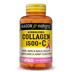 Mason Natural 1500mg collagen bottle for daily hair, skin, and nails support.