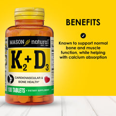 Caja Mason Natural Vitamina K2 + D3, presentación de 100 días.