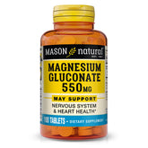Mason Natural Magnesium Gluconate tableta diaria para soporte cardíaco saludable