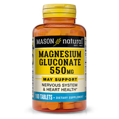 Mason Natural Magnesium Gluconate tableta diaria para soporte cardíaco saludable