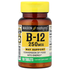 Mason Natural Mason B12 250mcg tablets bottle for daily wellness routine