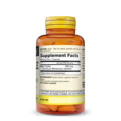 Close-up of Mason Natural Milk Thistle capsules for convenient detox support.