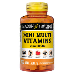 Mason Natural Mini Multi Vitamin with Iron bottle for easy daily nutrition support