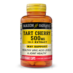 Mason Natural Tart Cherry bottle front shows 500 mg extract for joint comfort potential