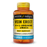 Mason Natural Vein Erect bottle front shows capsules for circulation support.