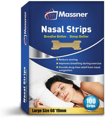 MASSNER nasal strips close-up showing soft material for gentle airflow