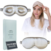 MATASSE Silk Your Life eye mask with 3D contour blocks light for restful sleep.
