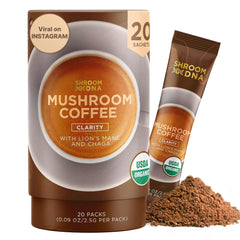MATCHA DNA ShroomDNA coffee packet for on-the-go focus.