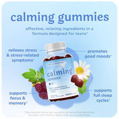 MAV NUTRITION l-theanine stress relief gummies for teens close-up supporting calm mood
