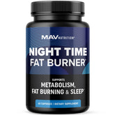 MAV Nutrition Night Time Fat Burner bottle pour for restful nights and potential fat metabolism support