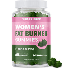 MAV NUTRITION Women’s Fat Burner Gummies Apple Flavor Bottle for on-the-go appetite support.