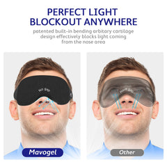 Mavogel sleep mask with soft cotton wings prevents movement.