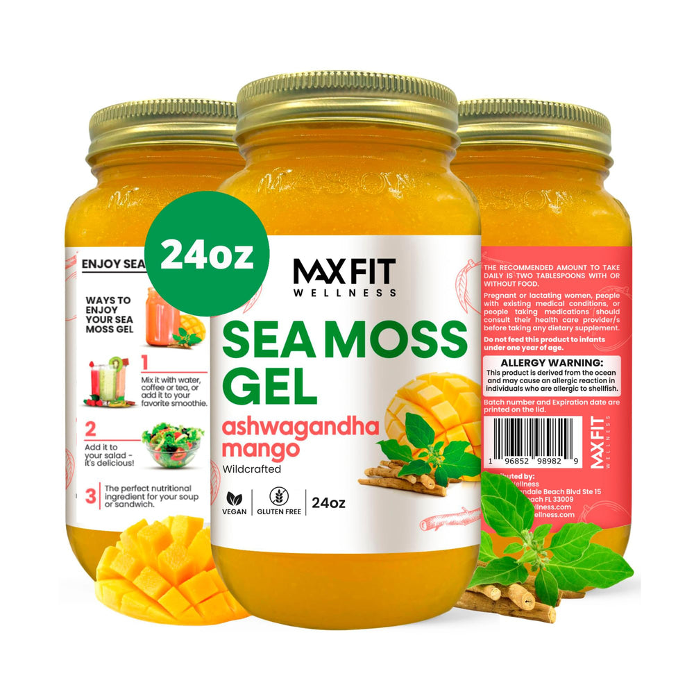 MAX FIT Sea Moss Gel jar on countertop for daily wellness rituals