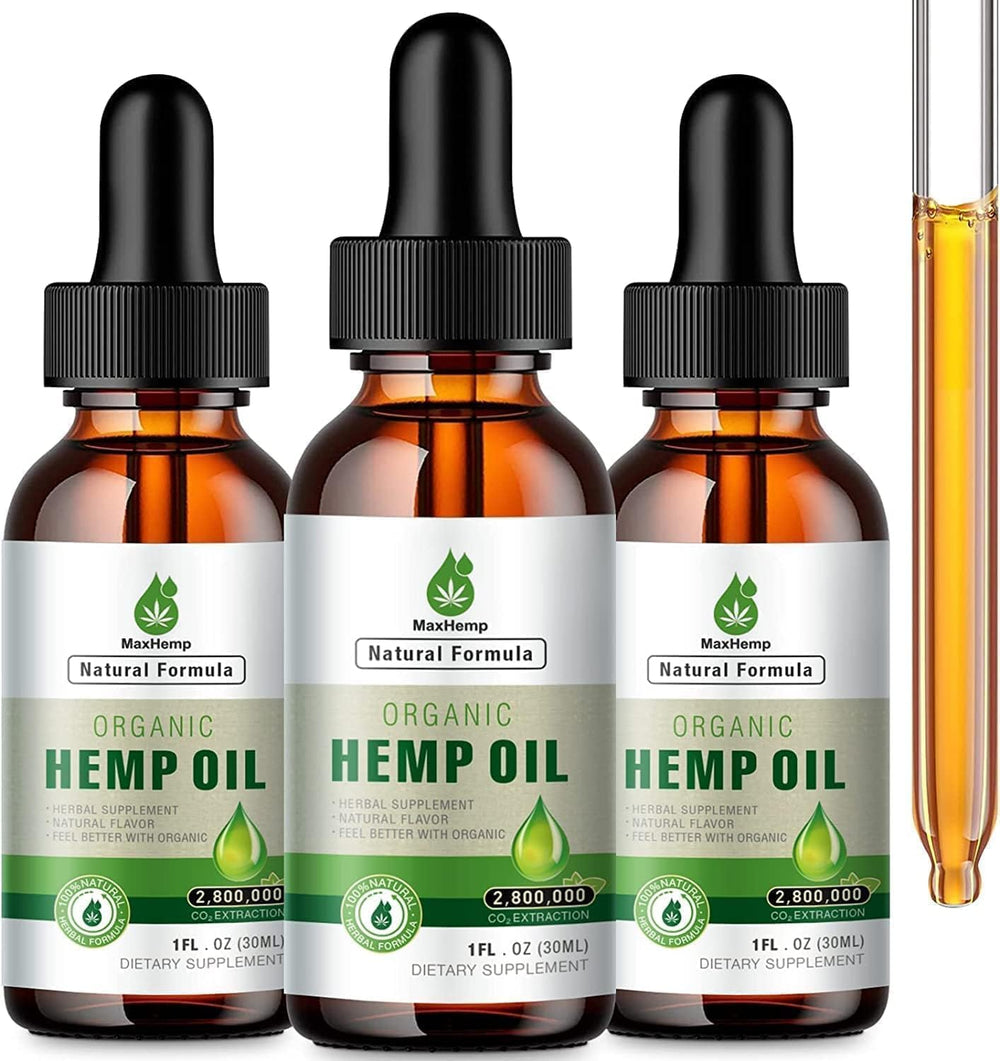 MaxHemp Premiu hemp oil 3-pack bottle front view for daily wellness