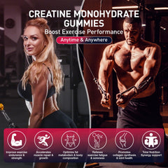 Maxhemphealth Raspberry Creatine Gummies close-up showing raspberry flavor and chewy texture