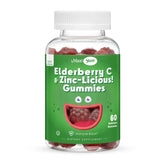 Maxi Health Elderberry Zinc Gummies bottle front for vegan immune support.