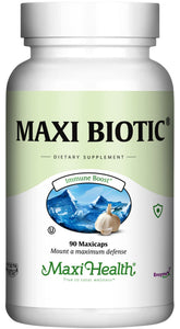Maxi Health Kyolic aged garlic extract capsules with spirulina for immune support.