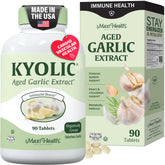 Maxi Health Kyolic Organic Garlic bottle front highlighting immune-support formula.