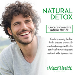 Odorless garlic pills from Maxi Health for easy daily use without aftertaste.