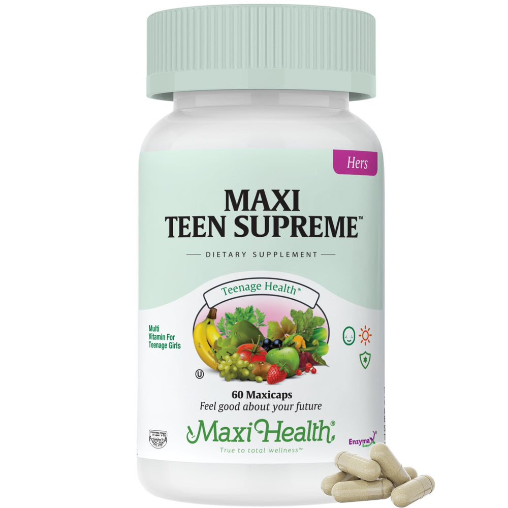 Maxi Health Teen Multivitamin Bottle for daily teen wellness and growth support.