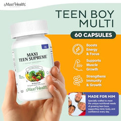 Maxi Health Teen Vitamins tablets displayed for easy daily use