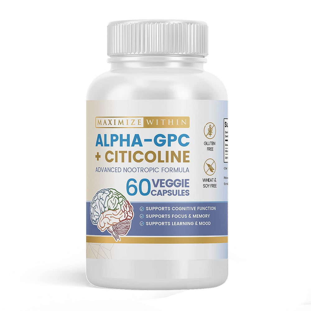 Maximize Within Alpha GPC + Citicoline bottle front shows premium memory support