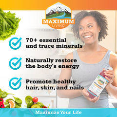 Maximum Living MineralRich measured drops enable precise dosing.