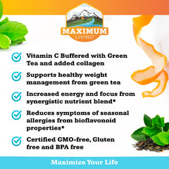 Maximum Living Solu-C ingredients spill highlighting citrus bioflavonoids and rutin