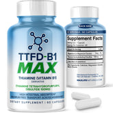 MAXLIFE NATURALS TTFD Thiamine B1 capsules in a bottle for energy and clarity