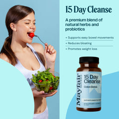 Close-up of Mayfair Naturals 15 Day Cleanse capsules for easy daily use