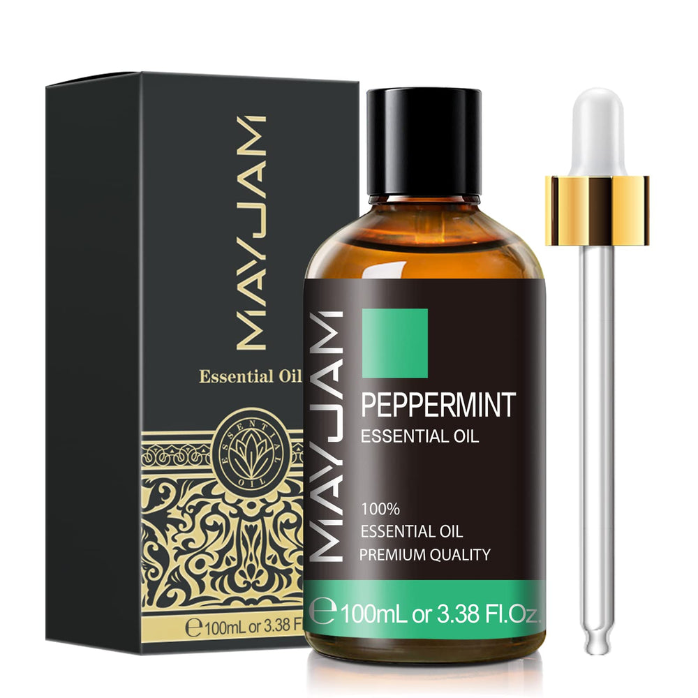 MAYJAM aceite esencial de menta en botella ambar para difusor