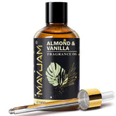 MAYJAM Almond & Vanilla fragrance oil bottle for long-lasting home scent.