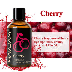 MAYJAM cherry fragrance in a diffuser creating a cozy fruity atmosphere.