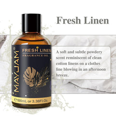 MAYJAM Fresh Linen diffuser oil used for a soft, calming aroma