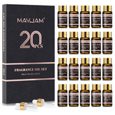 MAYJAM fragrance oil set packaging with 20x5ml bottles for diffuser-ready scents